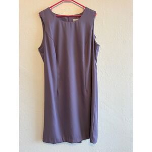 Dressbarn Woman Purple Sleeveless Sheath Dress Plus Size 18W Made in USA 38268